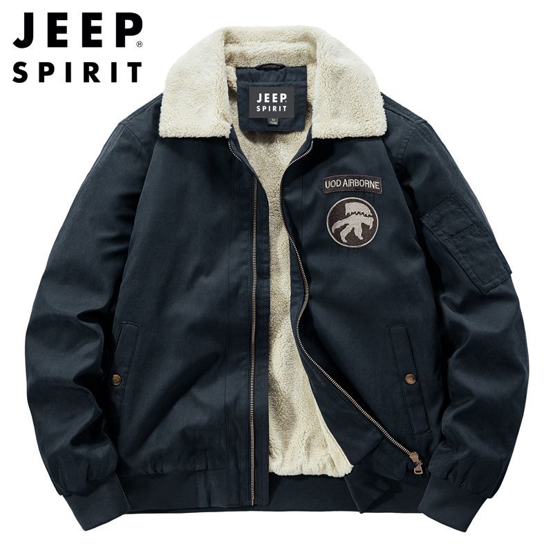 JEEP SPIRIT 吉普棉衣男加厚棉袄大码宽松毛领工装外套保暖棉服男 178元