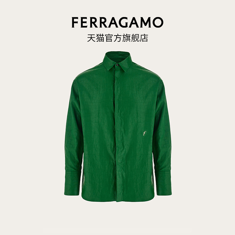 限尺码：Salvatore Ferragamo 菲拉格慕 男士涂层亚麻衬衫 772958 2975元