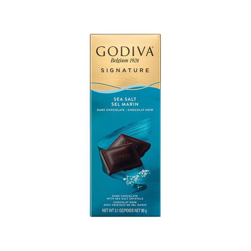 GODIVA 歌帝梵 50%可可 海盐黑巧克力片 90g 15.55元