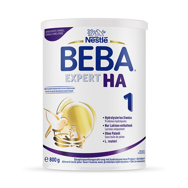 雀巢贝巴 BEBA 德国雀巢BEBAEXPERT适度水解HA婴幼儿低敏奶粉0-6个月1段800g 258元