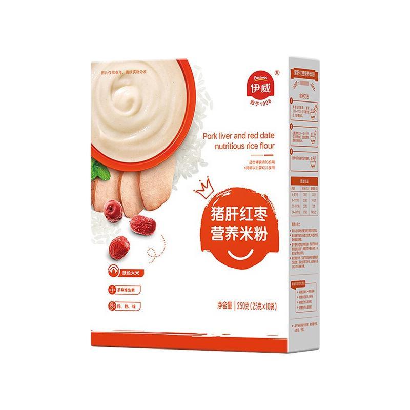 PLUS会员：Eastwes 伊威 婴幼儿营养米粉 4段 猪肝红枣味 250g 11.45元（需买3件，