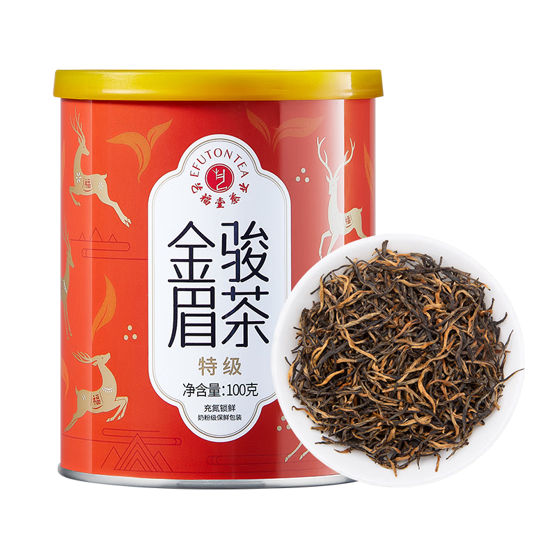 PLUS: EFUTON 艺福堂 茶叶红茶 金骏眉特级 口粮茶100g 14.75元（需领券）