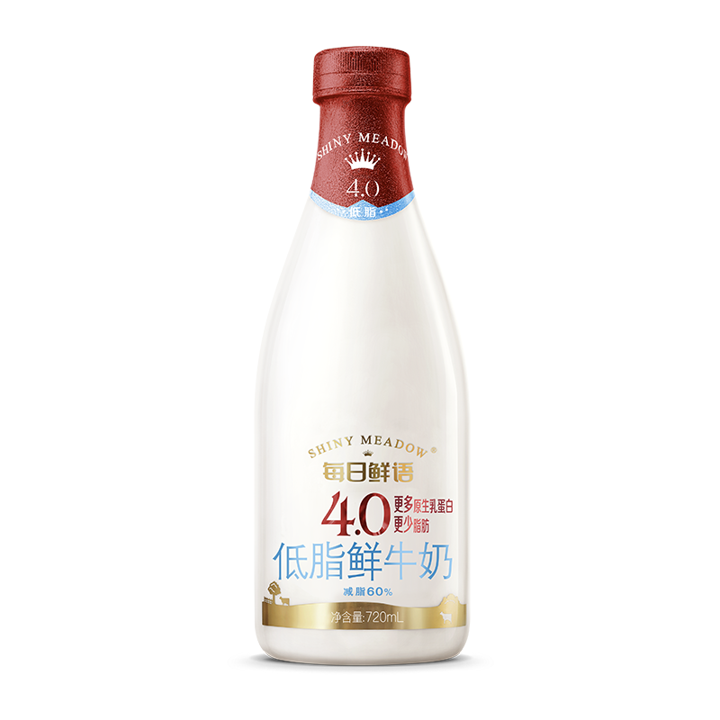 SHINY MEADOW 每日鲜语 4.0蛋白 低脂鲜牛奶 720ml 定期购 满10期送10期 747元，折12.