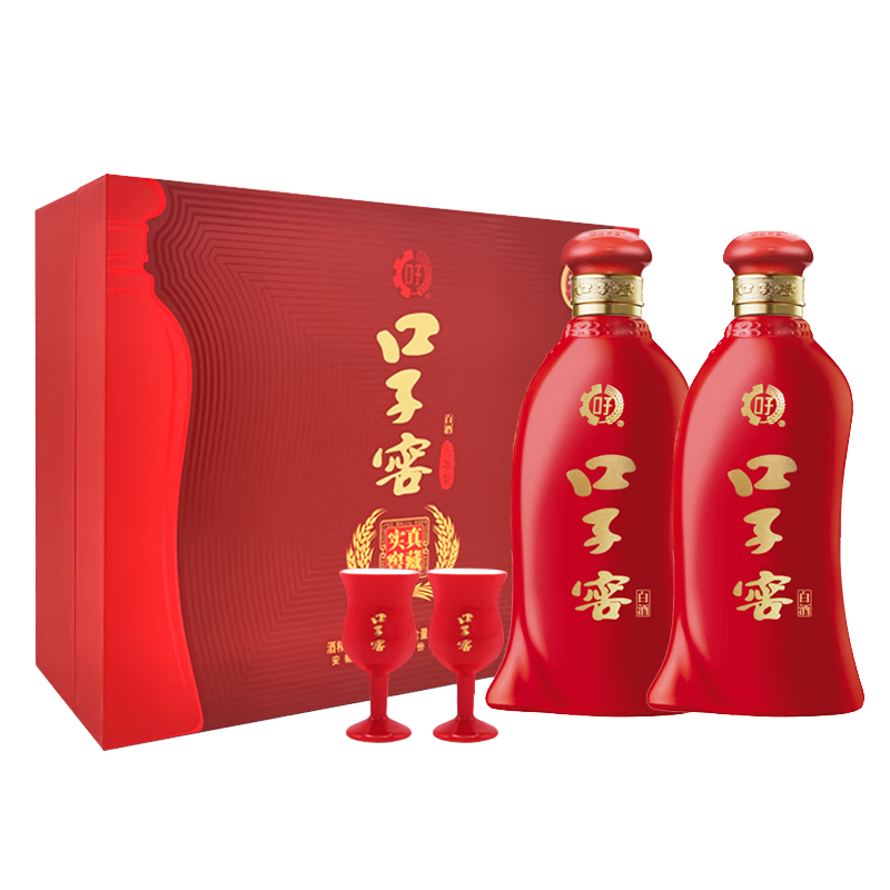 PLUS会员：口子窖 六年型 兼香型白酒 52度 450ml*2瓶 礼盒装 年货 197.6元包邮