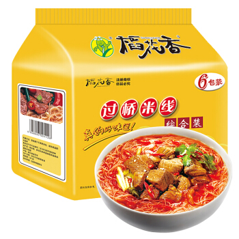 稻花香 过桥米线 米粉粉丝速食面非油炸 混合装108g/6袋 11.9元（需用券）