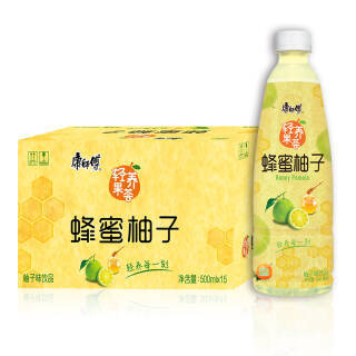 康师傅果汁蜂蜜柚子500ml*15果汁果味饮料轻养果荟 *2