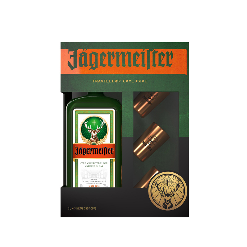 Jagermeister 野格 力娇酒 1000ml 子弹杯礼盒 92.65元 包邮（需凑单）