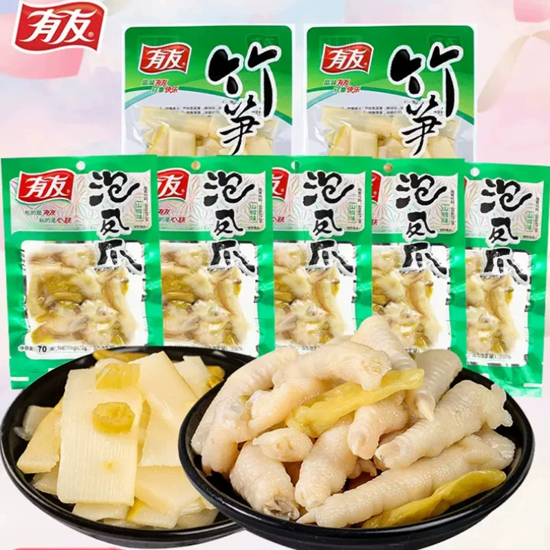 有友 山椒味凤爪70g*5袋+竹笋95g*2袋/泡筋骨棒96g*6+竹笋95g*1 29.86元包邮 买手党-买手聚集的地方