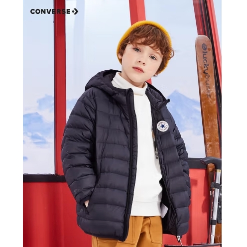 CONVERSE 匡威 儿童连帽羽绒服 正黑色 169元包邮（需用券）