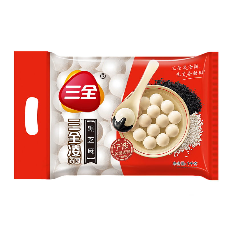 三全 凌 黑芝麻汤圆 宁波风味 1kg 20.72元（需买2件，需用券）