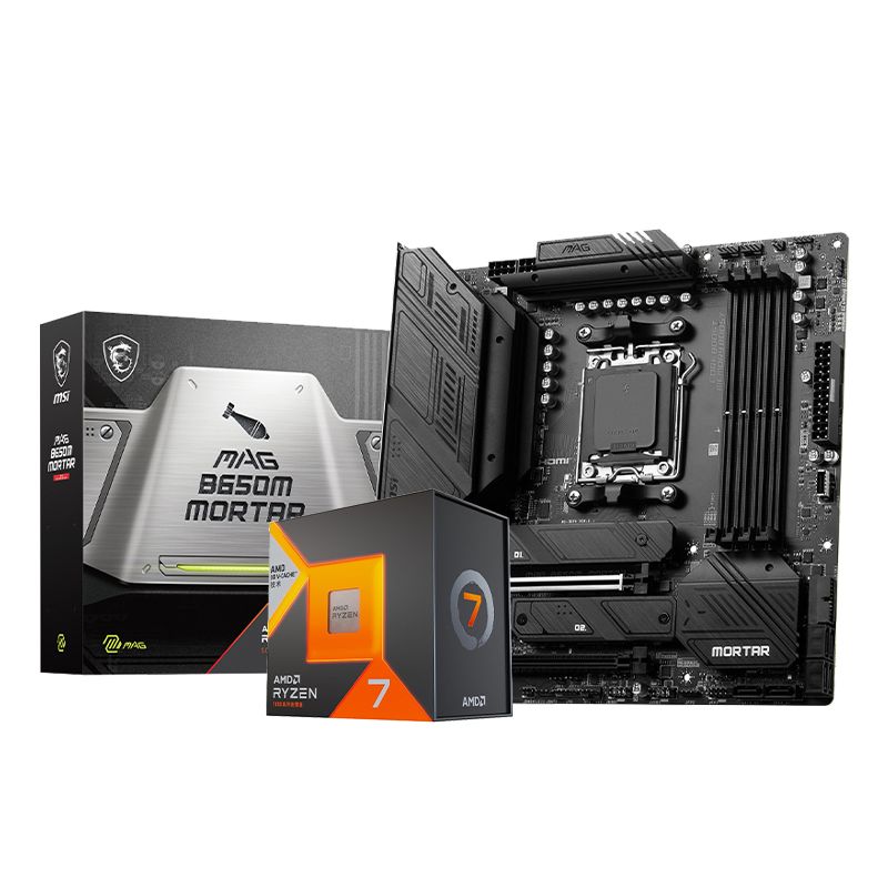 百亿补贴：AMD R7 7800X3D 盒装处理器+微星 B650M MORTAR 迫击炮主板 板U套装 3077元