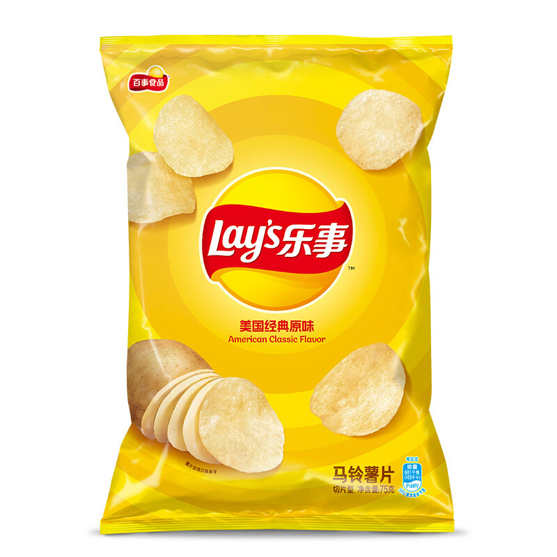 Lay's 乐事 马铃薯片 原味 75g 3.82元