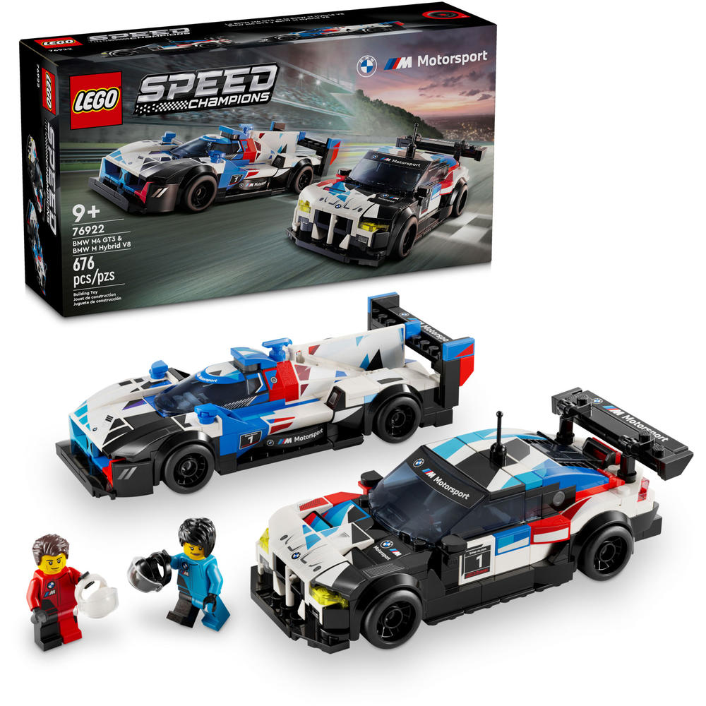 LEGO 乐高 超级赛车系列 76922 宝马 M4 GT3 和宝马 M Hybrid V8 赛车 306.75元（需用