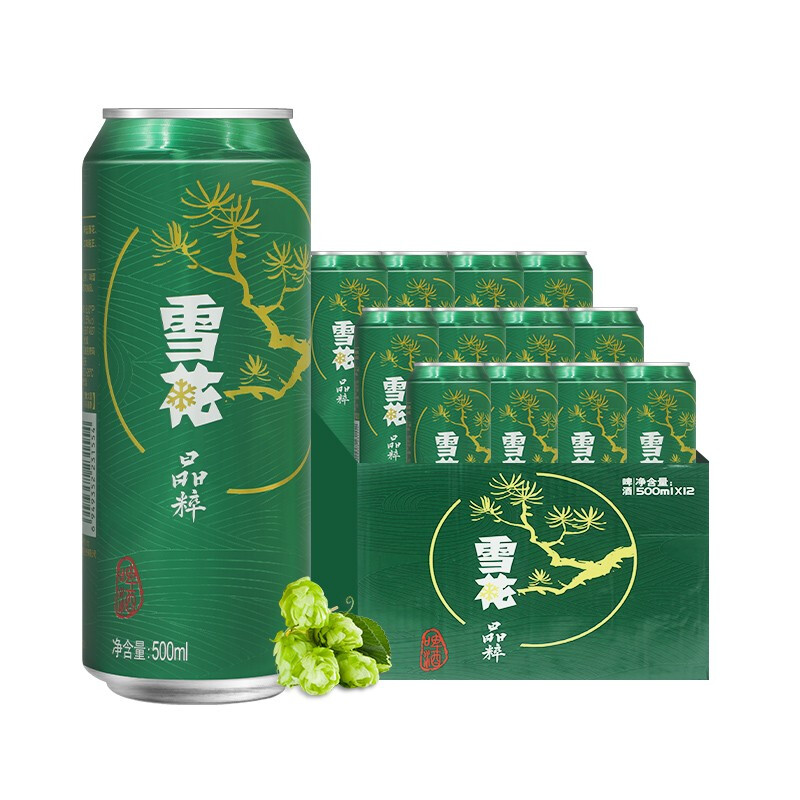 SNOWBEER 雪花 啤酒（Snowbeer） 晶粹 500ml*12听整箱装 实惠好酒 30.52元（需用券