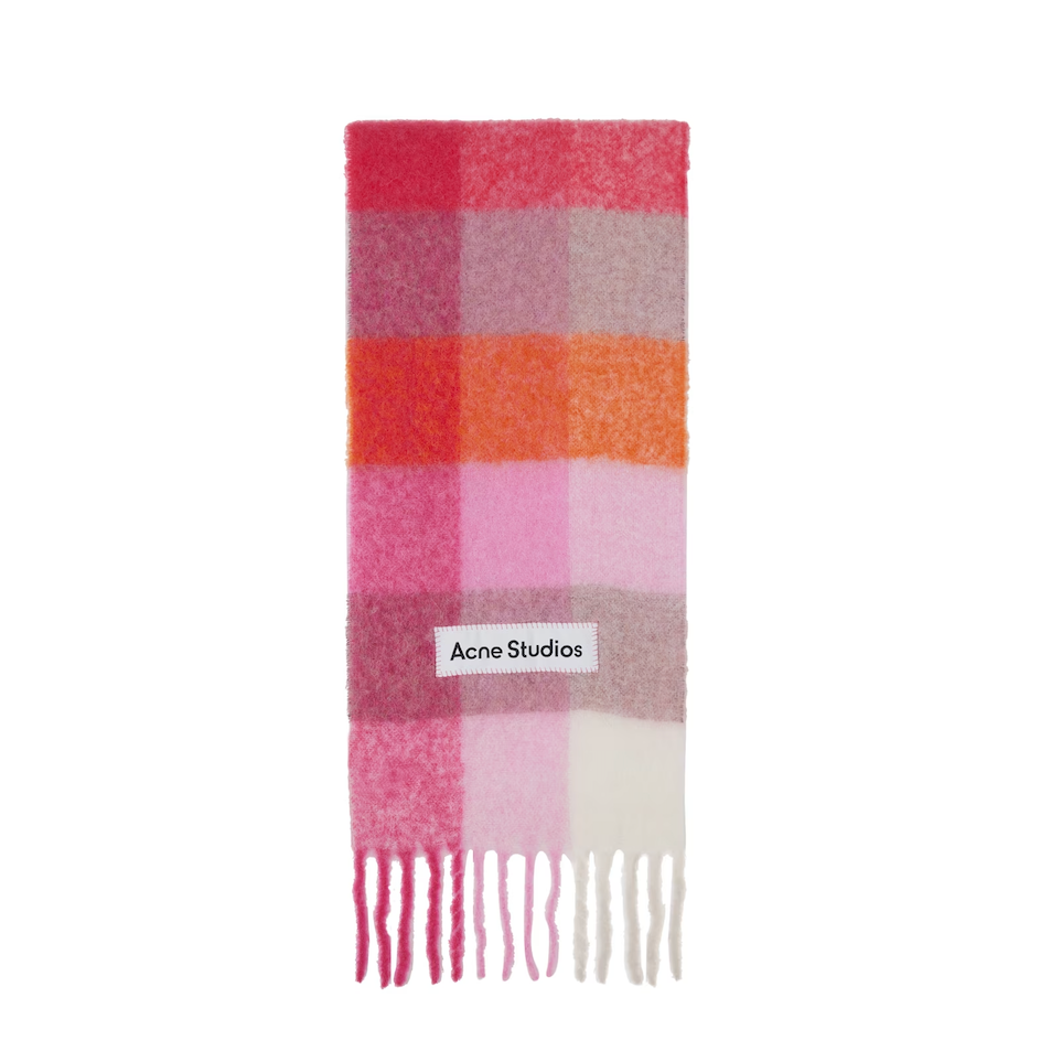 Acne Studios 粉色格子圍巾 5折 $175（約1261.84元）