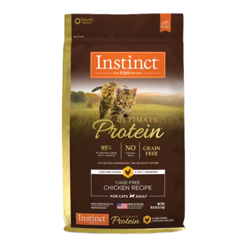 Instinct 百利 高蛋白鸡肉配方成猫通用猫粮 4.5kg ￥368.6