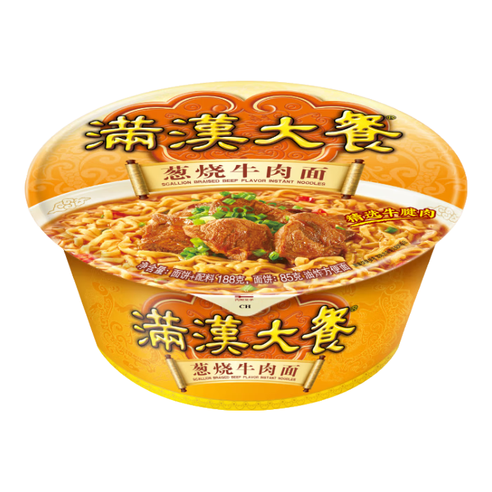 plus会员，概率券:统一 满汉大餐 葱烧牛肉面 碗装 188g/碗 *12件 109.68元（合9.1