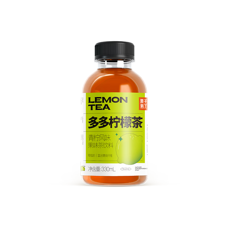 plus会员，概率券:果子熟了 多多柠檬茶 青柠味 含膳食纤维 330mL*9瓶*5件 97.35