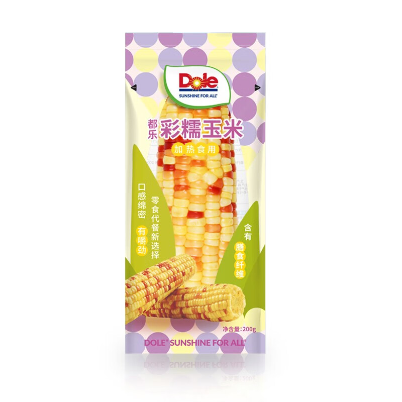 PLUS会员：Dole 都乐 彩糯玉米棒 200g*6根 19.72元包邮（双重优惠）