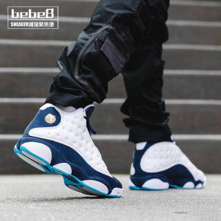 nike耐克aj13nikeairjordan13乔13白蓝休闲运动鞋篮球鞋白蓝黑曜石dj