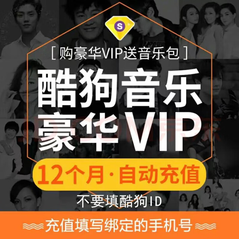 酷狗音乐 豪华VIP会员年卡 12个月 88元