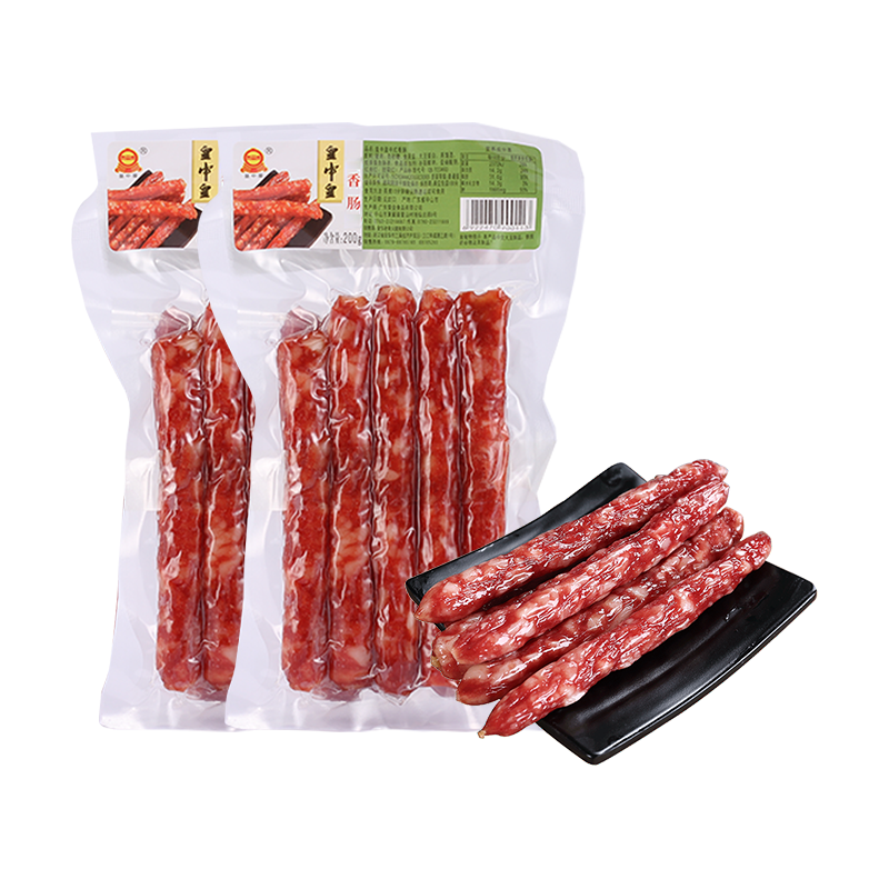 皇中皇 广式腊味香肠200g*2袋糖酒风味腊肠---券后10.09元