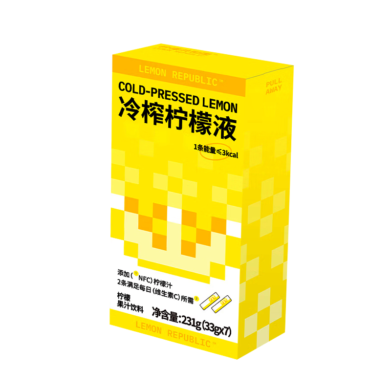 概率卷、PLUS会员：（Lemon Republic）柠檬共和国 柠檬汁 果汁饮料冲饮 33g*7条