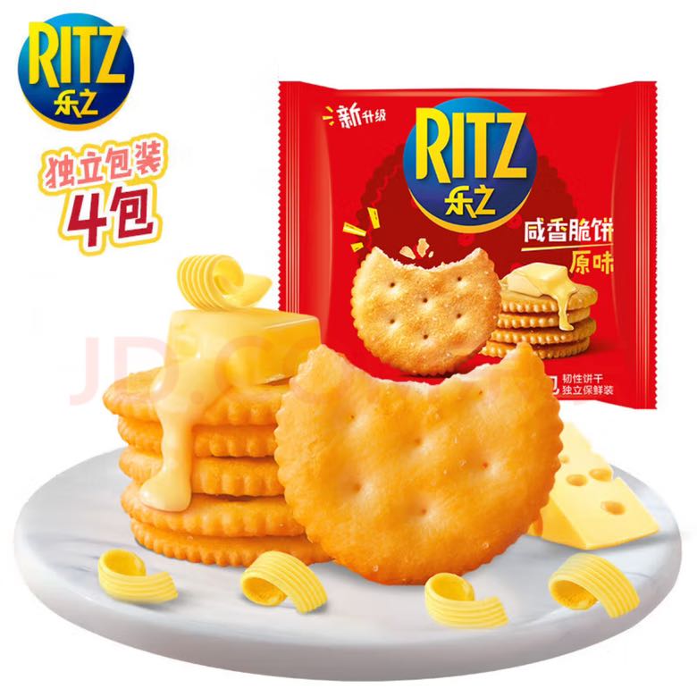 RITZ 卡夫乐 乐之 原味薄片香脆饼干 咸味400g 家庭装 休闲零食 早餐下午茶 6.1