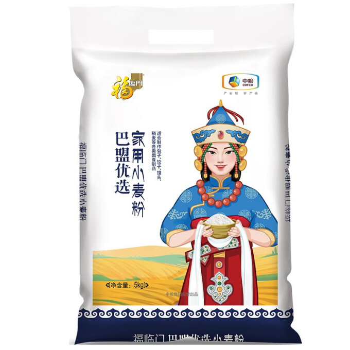 福临门 巴盟优选 家用小麦粉 5kg 18.6元