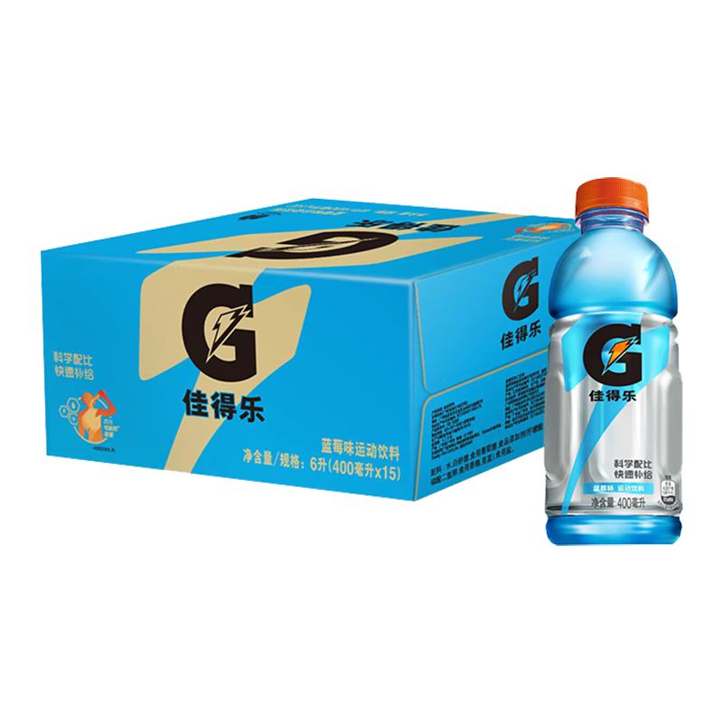 Plus会员:百事可乐 佳得乐 GATORADE 蓝莓味电解质水400ml*15*3件 82.35元包邮（合27