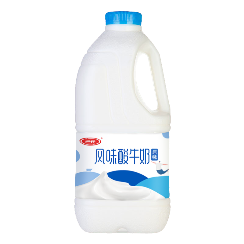 需首购、plus会员：三元 原味大桶风味酸牛奶1.8kg/桶*3件 36.8元（合12.27元/件