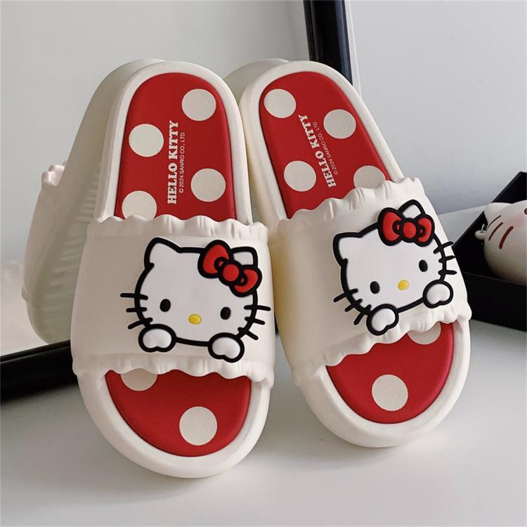 细细条 Hello Kitty 女士卡通拖鞋 夏季户外亲子凉拖 48元