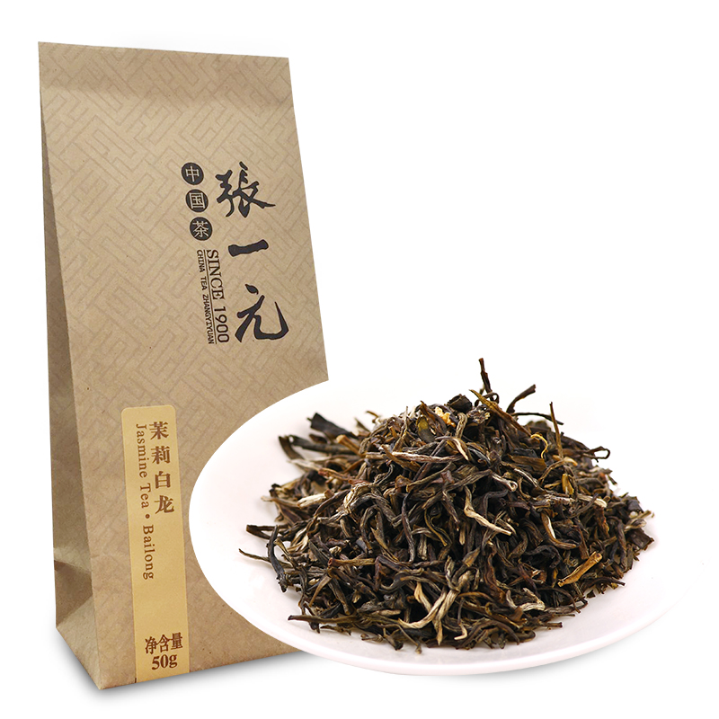 张一元 茉莉花茶 50g 袋装 茉莉白龙 18.27元（需用券）