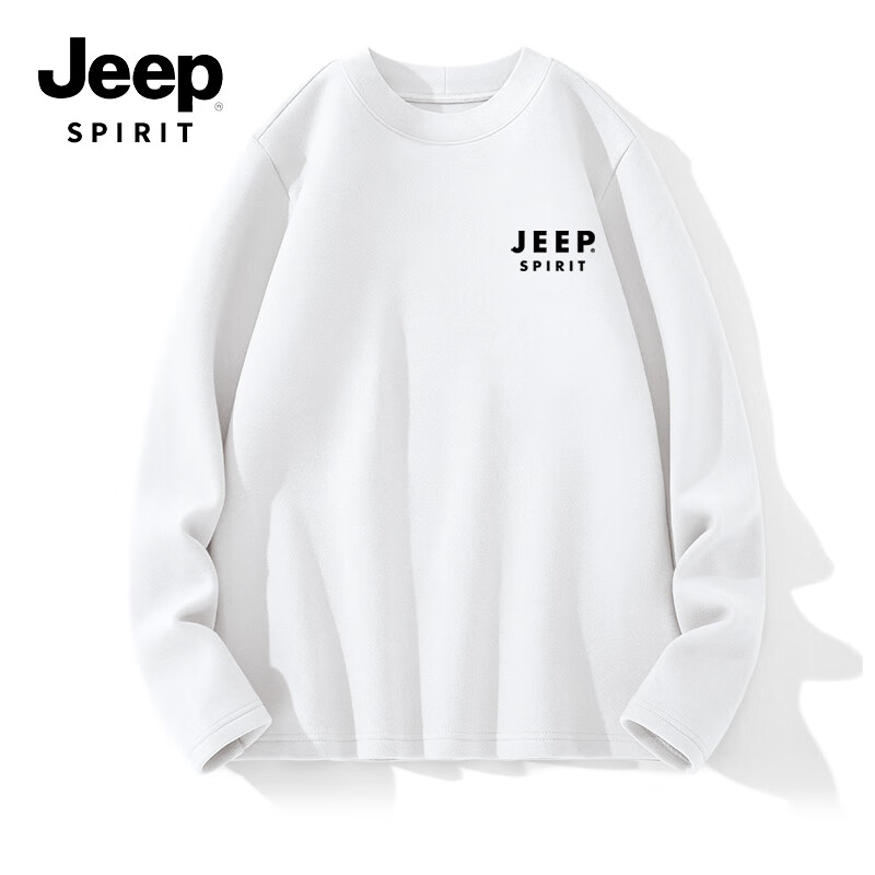 JEEP SPIRIT 吉普长袖t恤男冬季柔软亲肤男士打底衫加绒加厚款半高领保暖衣 54