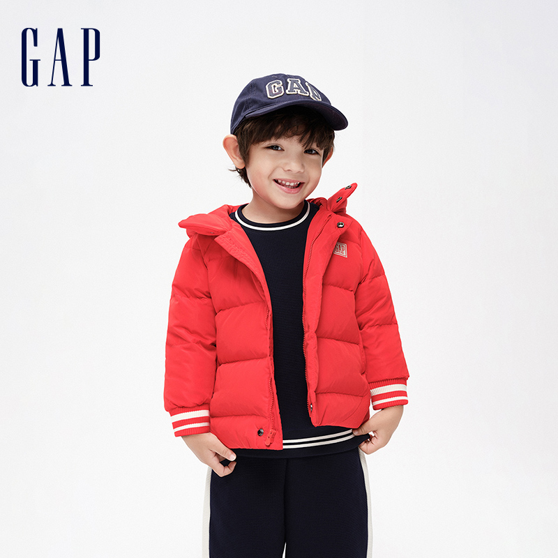 限尺码：Gap 盖璞 男女童连帽保暖羽绒服 258.07元包邮（需用券）