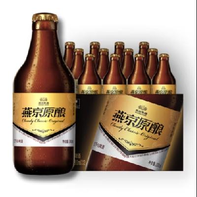 京东PLUS：YANJING BEER 燕京啤酒 小黑金 臻享原酿 12°P白啤酒 300ml*12瓶 整箱装*3