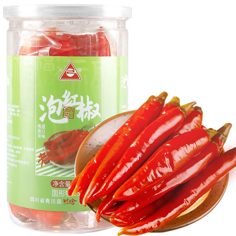 川珍 泡红椒 500g 9.52元