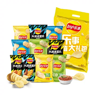 再降价、88VIP、需福袋：Lays 乐事 薯片超值大礼包 400g*3件 62.31元包邮（双重