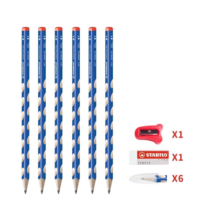 STABILO 思笔乐 324 三角杆洞洞铅笔 HB 蓝色 6支装 43.2元（需用券）