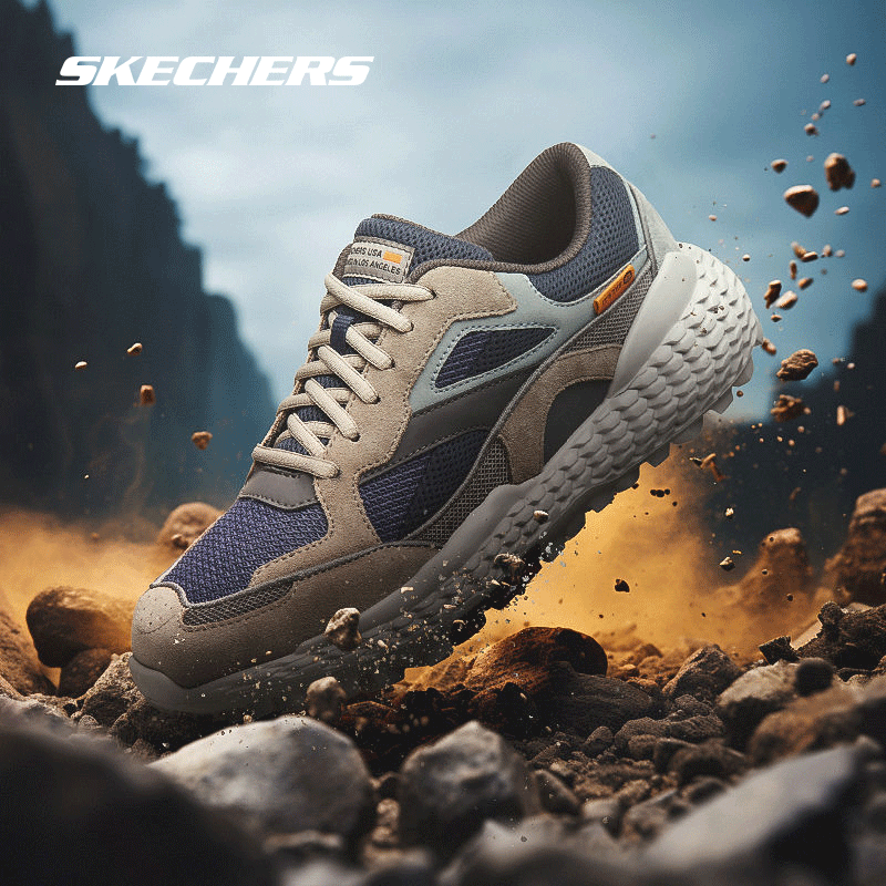 百亿补贴：SKECHERS 斯凯奇 四季男机能风户外休闲鞋复古老爹鞋时尚运动鞋 34