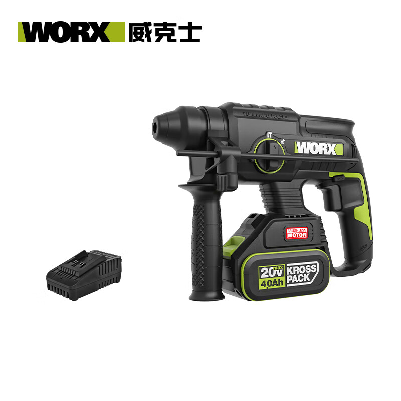 WORX 威克士 20V 无刷充电电锤 WE381.1 4.0Ah 单电 453.81元