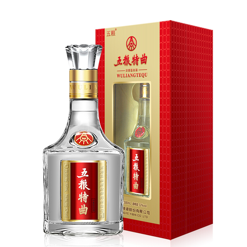 WULIANGYE 五粮液 股份 五粮特曲 52度 浓香型白酒 500ml*1 单瓶装（新老包装随机