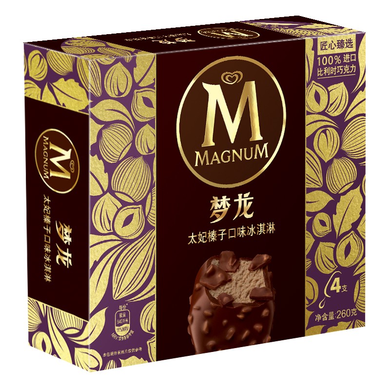 MAGNUM 梦龙 和路雪 太妃榛子口味冰淇淋 65g*4支 雪糕 20.9元（需用券）