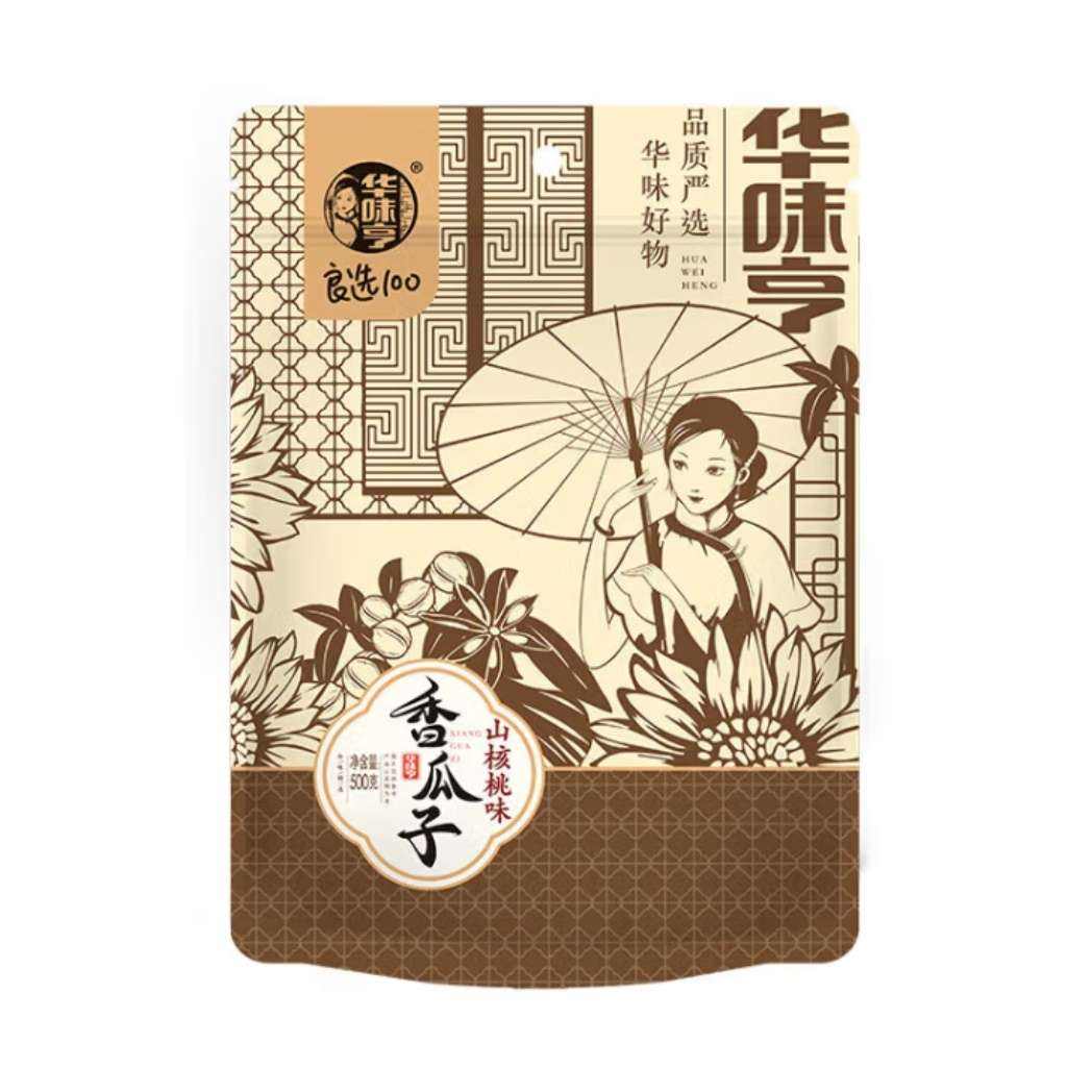 plus会员：华味亨 山核桃味瓜子500g 多口味任选*9件 60.46元（合6.72元/件）包