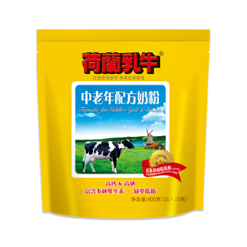 荷兰乳牛 中老年配方奶粉 成人奶粉 400g袋装 24.24元（需用券）