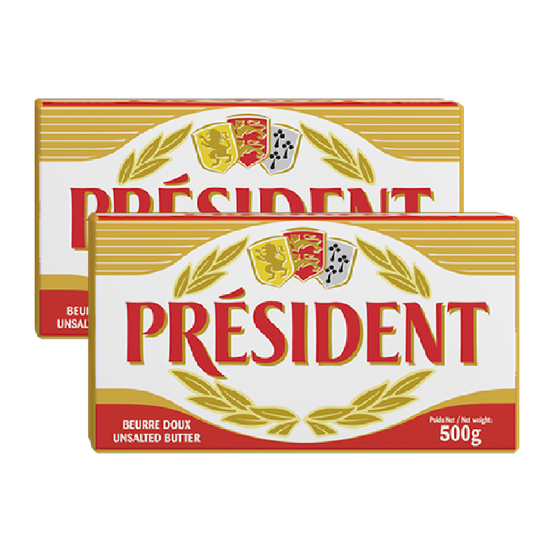 PRÉSIDENT 总统 法国淡味发酵黄油 500g*2 ￥95.2