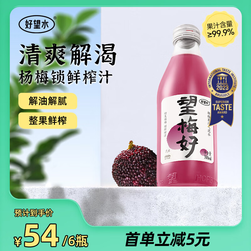 HOPE WATER 好望水 望山楂望梅好300ml*6饮料整箱送礼 17.21元（需买2件，需用券