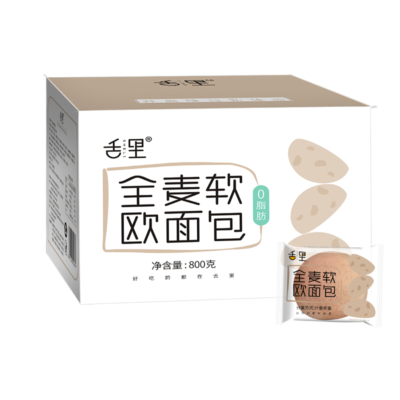 sheli 舌里 0脂肪 全麦软欧面包 800g 16.9元（需用券）