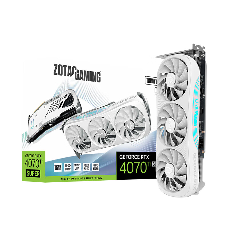 百亿补贴：ZOTAC 索泰 GeForce RTX 4070 Ti SUPER TRINITY OC 月白 显卡 16GB 5668元