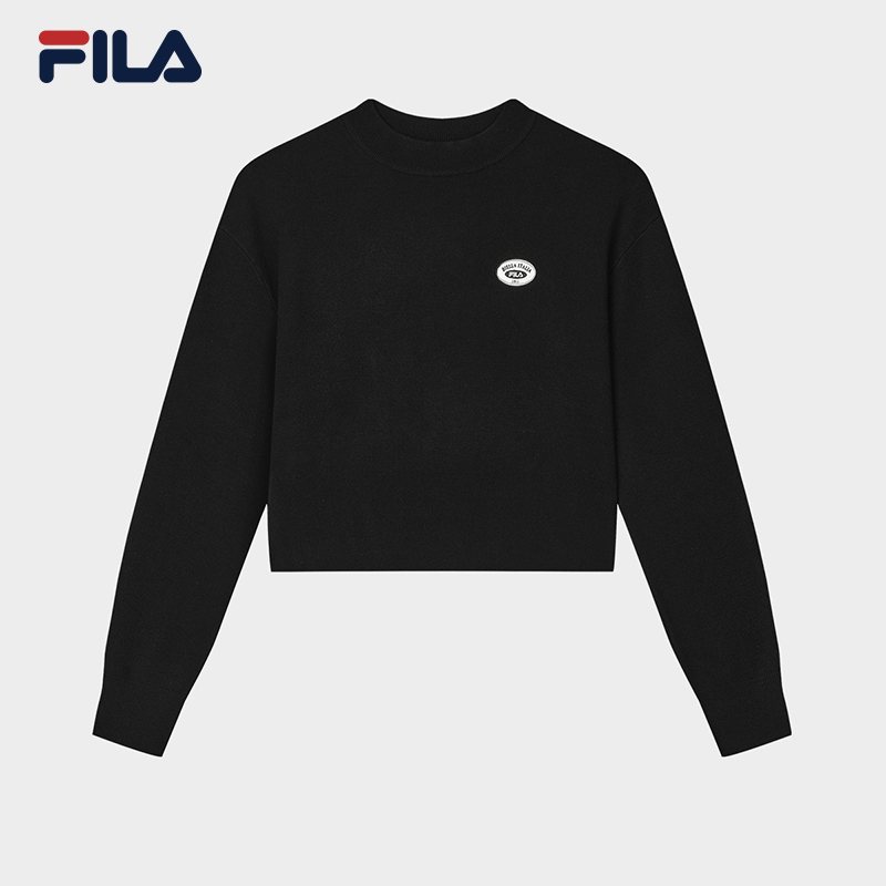 FILA 斐乐 官方女子编织衫2024冬季新款时尚休闲舒适短款套头毛衣 359元